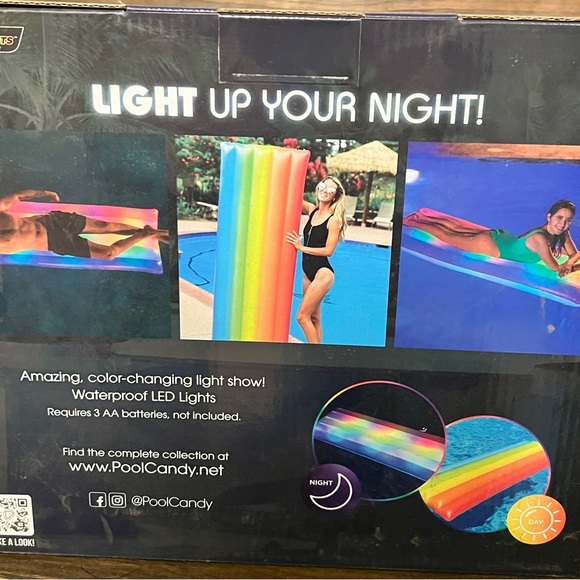 Illuminated Rainbow Pool Raft - Picture 2 of 3